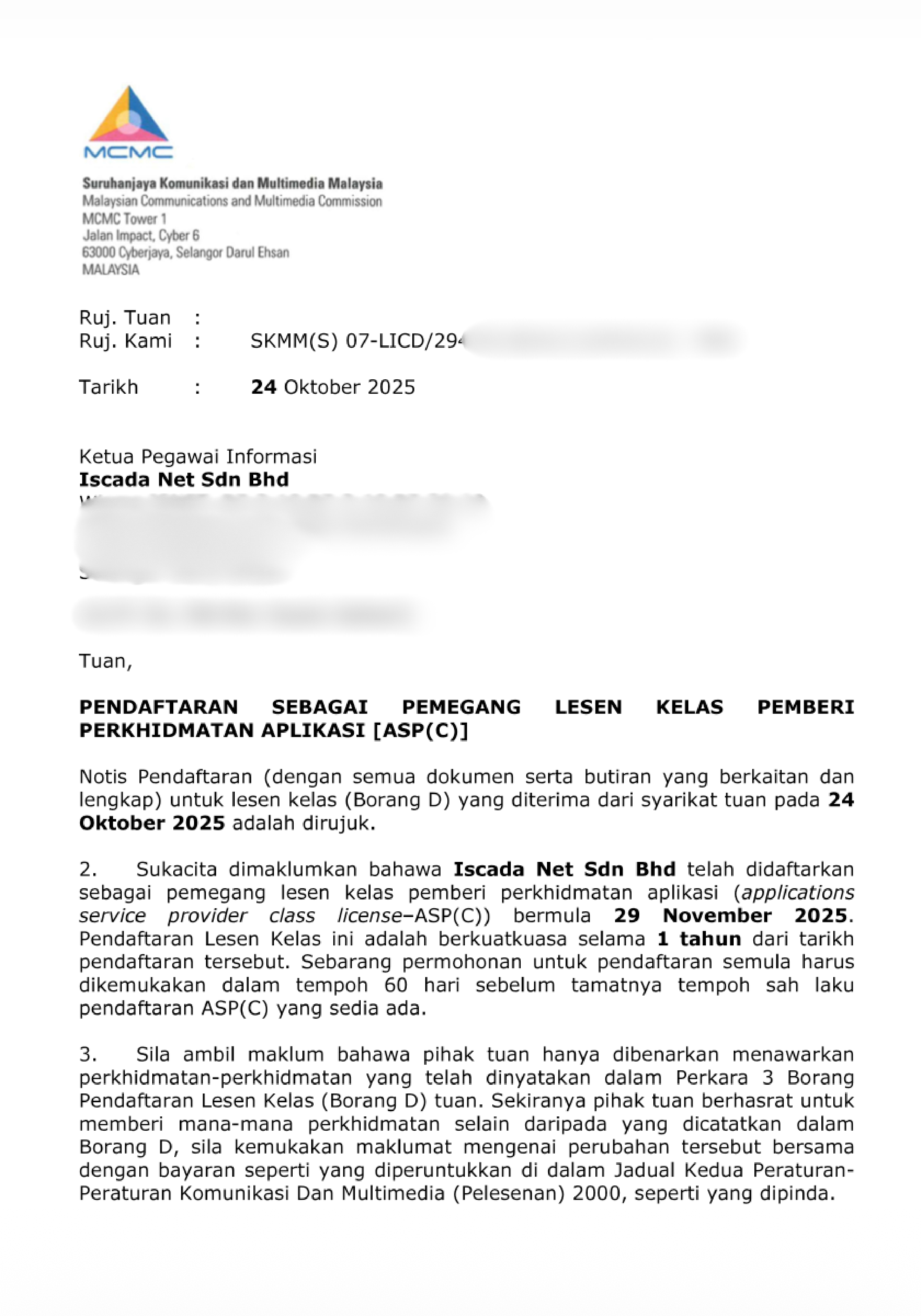 Lesen ASP MCMC