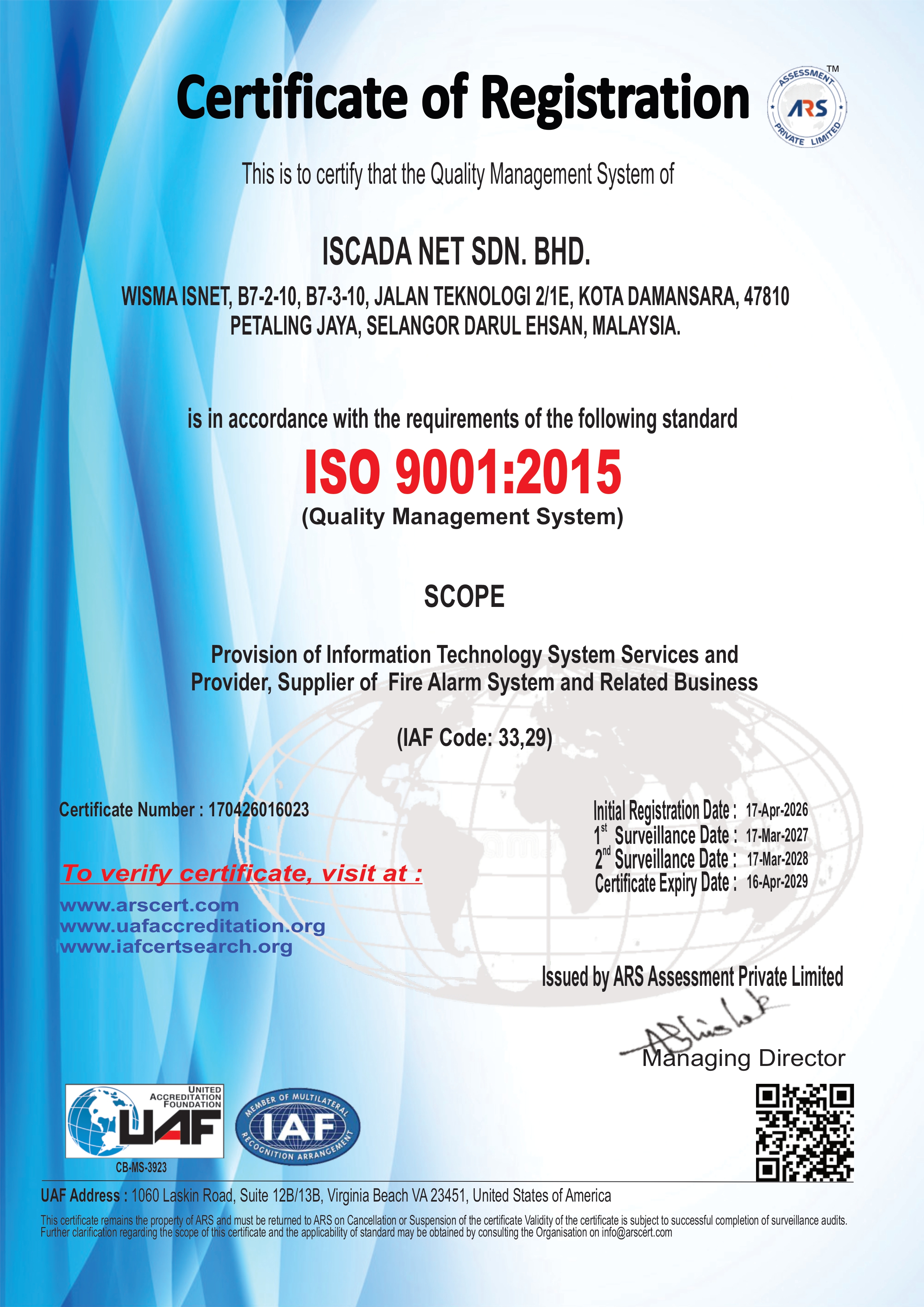 Sijil ISO 9001:2015